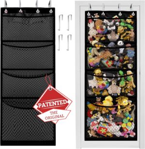 Honeyera (Patented) The Original Storage for Stuffed Animals, Over Door Organizer for Stuffies, Baby Accessories, Toy Plush Storage, Breathable Hanging Storage Pockets Big Girls Toddler Large Bag