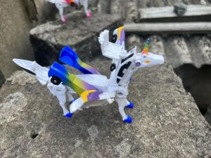 Transforming Car Robot Toys, Unicorn Racing Car Set, Boys and Girls, Automatic Deformation, Magnetic Connections, Educational, Collision to Magical Unicorns, Birthday Party (Blue)…