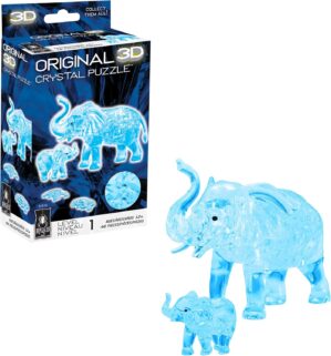 BePuzzled | Elephant and Baby Original 3D Crystal Puzzle, Ages 12 and Up, 46