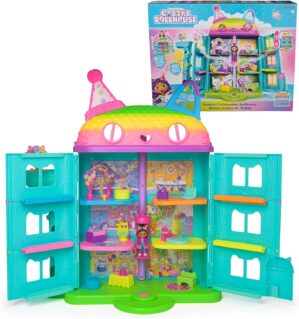 Gabby’s Dollhouse, 14 Pc Celebration Dollhouse, 25-Inches Tall, with Toy Figures, Doll House Furniture & 10 Sounds, Kids Toys for Girls & Boys Ages 3+