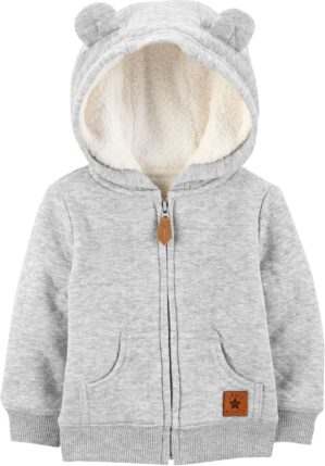 Simple Joys by Carter’s Baby Hooded Sweater Jacket with Sherpa Lining