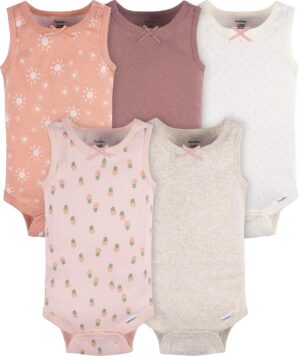 Gerber Baby Girls’ Multi-pack Sleeveless Onesies Bodysuit