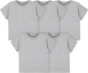 Gerber Baby Toddler 5-Pack Solid Short Sleeve T-Shirts Jersey 160 GSM