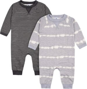 Gerber Baby Boys’ 2-Pack Long Leg Romper