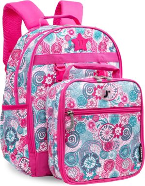 J World New York Unisex Kid’s Backpack with Lunch Bag Set, Blue Raspberry, One Size