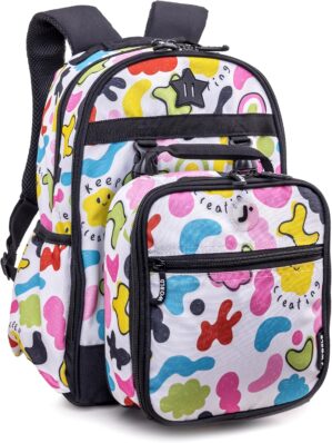 J World New York Unisex Kid’s Backpack with Lunch Bag Set, Kiddo, One Size
