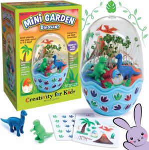 Creativity for Kids Mini Garden Dinosaur: Terrarium Kit for Kids – Dinosaur Crafts for Boys, Dinosaur Toy and Science Kit for Kids Ages 6-8+, Small Gifts for Kids