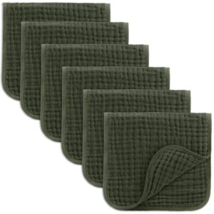 Comfy Cubs Muslin Burp Cloths 20″ x 10″, Pack of 6 – Large, 6-Layer, Ultra Absorbent 100% Cotton for Baby Drool and Messes – Soft, Safe & Gentle Baby Burp Cloths Set for Boys & Girls – Kelp