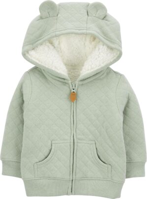 Simple Joys by Carter’s Baby Hooded Sweater Jacket with Sherpa Lining