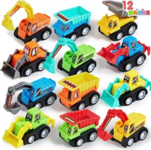 JOYIN 12-Piece Mini Construction Car Set, Plastic, Unisex, Non-Riding Toy Vehicle, Perfect for Imaginative Play and Parties