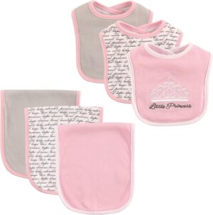 Hudson Baby Unisex Baby Cotton Bib and Burp Cloth Set