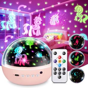 Unicorn Toys for Girls Age 4-6,【93 Modes+Remote Control】Girls Toys Age 6-8,3 Timer+3 Brightness Unicorn Gifts,360 ° Rotate The Little Mermaid Tail,6 Year Old Birthday Gifts,My Little Pony Toys