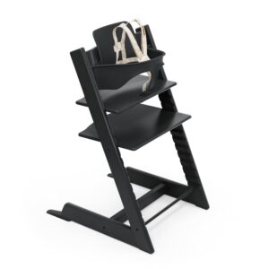 Stokke Tripp Trapp High Chair 2, Black – Includes Chair + Baby Set with Removable Harness for Children 6-36 Months – Adjustable, Ergonomic & Easy to Clean