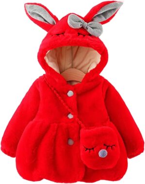 Urtrend Baby Girl’s Toddler Kids Fall Winter Coat Jacket Outerwear Ears Hood Hoodie