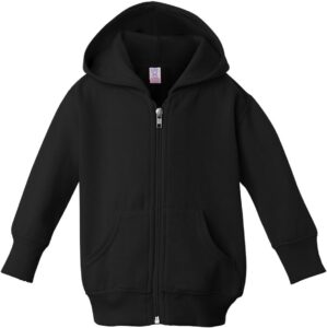 Infant Baby Boys or Girls Plain Zip Zipper Fleece Hoodie Sweater Jacket (6 mo., Black)