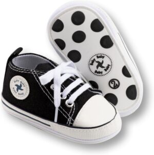 Newborn Baby Girls Boys Canvas Shoes Infant Soft Sole Slip On First Walkers Sneaker Toddler Flat Loafers High Top Crib Denim Unisex Moccasins Shoe