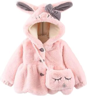 Urtrend Baby Girl’s Toddler Kids Fall Winter Coat Jacket Outerwear Ears Hood Hoodie