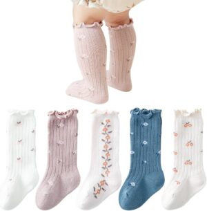 Baby Girls Knee-High Socks Toddler Keep Warm Cotton Sock Uniform Stockings for Infant Kids