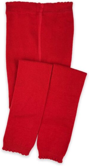 Jefferies Socks Baby Girls’ Cotton Footless Tights with Scalloped Edge