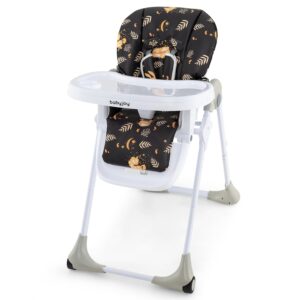 BABY JOY Convertible High Chair for Babies & Toddlers, Height Adjustable, Grow & Go High Chair w/Recline & Footrest, Removable Double Tray, Portable Baby Dinning Chair with Wheels (Forest Black)