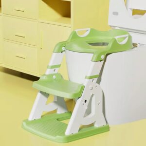 DLUCKY Potty Training Seat With Step Stool Ladder. Ideal Potty Training Toilet for Toddlers, Kids (Boys & Girls), Features Anti-slip Pads and Adjustable Sturdy Ladder for Long-term Use, Easy to Clean