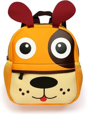 Hipiwe Little Kid Toddler Backpack Baby Boys Girls Kindergarten Pre School Bags Cute Neoprene Cartoon Backpacks for Baby Boy Girl(Puppy)