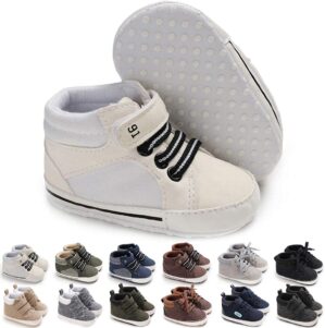 CENCIRILY Baby Boys Girls High Top Sneakers Soft Soles Anti Skid Infant Ankle Shoes Toddler Prewalker First Walking Crib Shoes