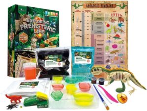 The Ultimate Dinosaur Activity Toy with Slime, Paint, and DIY Soap Making Set. Fun Education Science Kit for Boys and Girls Age 8-10 11-14. Creative STEM Paleontology Stocking Stuffer Gift