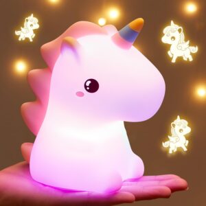 Unicorn Toys, Night Light for Kids Night Light,16 Colors+Silicone+Dimmable+12 Hours Use Nightlight for Kids Room,Unicorn Toys for Girls Age 4-6, 0-9, Cute Gifts for Girls, Baby,Toddler Girl Room Decor
