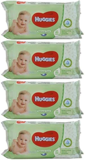 Huggies Baby Wipes Natural Care with Aloe Vera, 56 Count (Pack of 4)