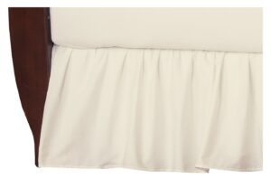 American Baby Company 100% Natural Cotton Percale Ruffled Crib Skirt, Cream, 52″L x 28″W + 13.5″