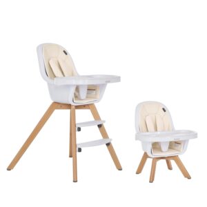 Evolur Zoodle 2 in 1 Convertible Baby High Chair in Ivory
