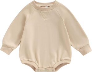 Engofs Newborn Baby Girl Boy Sweatshirt Romper Long Sleeve 0 3 6 12 18 Months Fall Winter Clothes