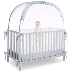 Baby Crib Tent Crib Net to Keep Baby in, Pop Up Crib Tent Canopy Keep Baby from Climbing Out (55.2″ L x 27.6″ W x 51.6″ H)