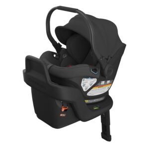 UPPAbaby Aria Lightweight Infant Car Seat/Just Under 6 lbs for Easy Portability/Base with Load Leg + Infant Insert Included/Direct Stroller Attachment/Jake (Charcoal/Black Leather)