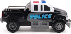 Rescue Force 12″ Police Pickup Truck Toy with Realistic Lights & Sounds, Durable Construction and Batteries Included, Ages 3+