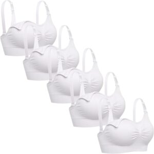 Lataly Womens Sleeping Nursing Bra Wirefree Breastfeeding Maternity Bralette Pack of 5