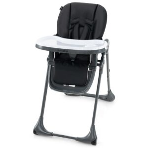 BABY JOY Convertible High Chair for Babies & Toddlers, Height Adjustable, Grow & Go High Chair w/Recline & Footrest, Removable Double Tray, Portable Baby Dinning Chair with Wheels (Black)