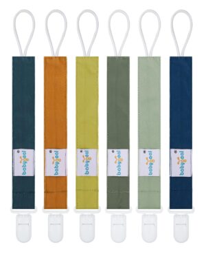 Babygoal Neutral Pacifier Clips, 6 Pack Binky Paci Holder Leashes for Baby Boys and Girls Fits for Most Pacifier, Binkie Styles & Baby Teethers & Toys and Gift