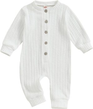 Infant Baby Girl Boy Fall Clothes Knit Long Sleeve Onesie Ribbed Romper Jumpsuit Sweater Winter Coming Home Outfits