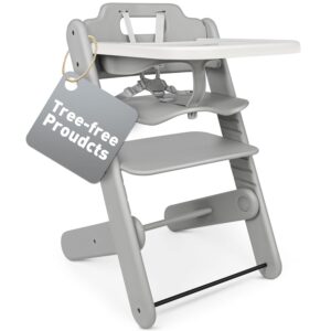 High Chair – HIYAKOI Convertible Baby HighChair Set with Removable Tray, Harness and Cushion, Adjustable Highchair for Babies/Toddlers/6 Months up to 250 Lbs