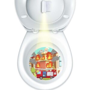 Faivykyd Potty Training with Firefighting Target, Clear Firefighting Pee Light, Funny Potty Training Toilet Light for Toddler Boys, Potty Time Adventures Aming Target