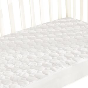 Crib Mattress Protector Pad Waterproof, Toddler Waterproof Crib Mattress Protector Cover, Machine Washable & Dryer Fit Toddler Bed Mattress Protector (Standard Size 52” x 28”), White