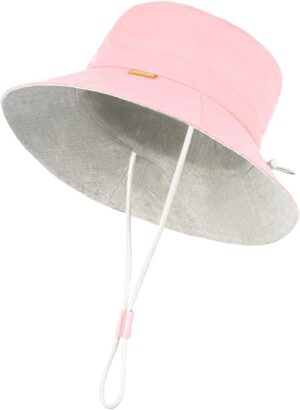 jerague Toddler Kids Baby Girl Breathable Sun Hat Cotton Foldable 50+ SPF Protective