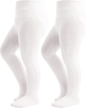 Baby Tights Toddler Cable Knit Leggings 2/3 Pack Cotton Seamless Stockings Pantyhose for Infants Toddlers