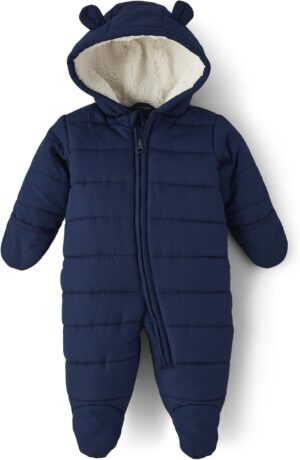 The Children’s Place Unisex-Baby And Newborn Fleece Hoodie Zip-front Snowsuit Bunting