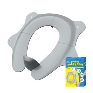 SKYROKU Foldable Travel Potty Seat for Toddlers and Kids – Anti-Slip Potty Training Seat with Handles, Splash Guard, DIY Stickers, Storage Bag – Fits Most Toilets, Portable & Easy to Clean