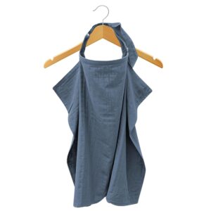 MOZAH 100% Organic Cotton Muslin Nursing Cover for Baby Breastfeeding, Breathable 100% Cotton Breastfeeding Cover with Rigid Hoop for Mother Nursing Apron, Multi-use Carseat Canopy (Blue Mirage)
