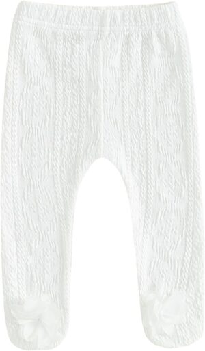 Mubineo Baby Girl Footed Leggings Cute Flower Tights Toddler High Waist Legging Pant Cotton Socks Pantyhose