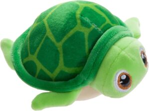 The Petting Zoo Sea Turtle Stuffed Animal Plushie, Gifts for Kids, Squishiez Sealife Animal Squeeze Toy, Green Tortoise Plush Toy 3 Inches